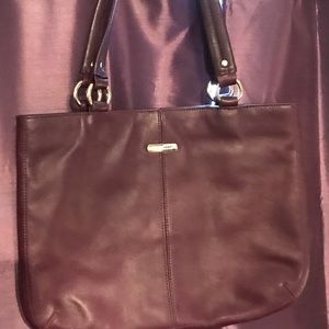 Cole Hann leather shoulder bag deep purple
